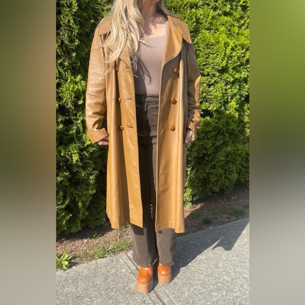 COPY - Vintage Stall Leather Trench Coat - Picture 7 of 16